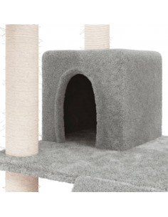 Albero per Gatti con Tiragraffi in Sisal Grigio Chiaro 83 cm