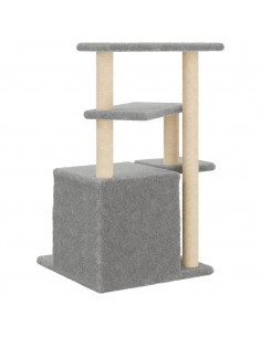 Albero per Gatti con Tiragraffi in Sisal Grigio Chiaro 83,5 cm