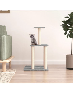Albero per Gatti con Tiragraffi in Sisal Grigio Chiaro 85,5 cm