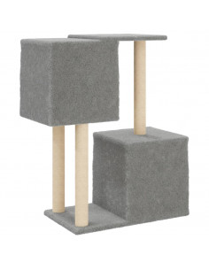Albero per Gatti con Tiragraffi in Sisal Grigio Chiaro 86 cm