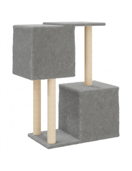 Albero per Gatti con Tiragraffi in Sisal Grigio Chiaro 86 cm