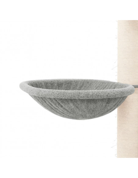 Albero per Gatti con Tiragraffi in Sisal Grigio Chiaro 94 cm