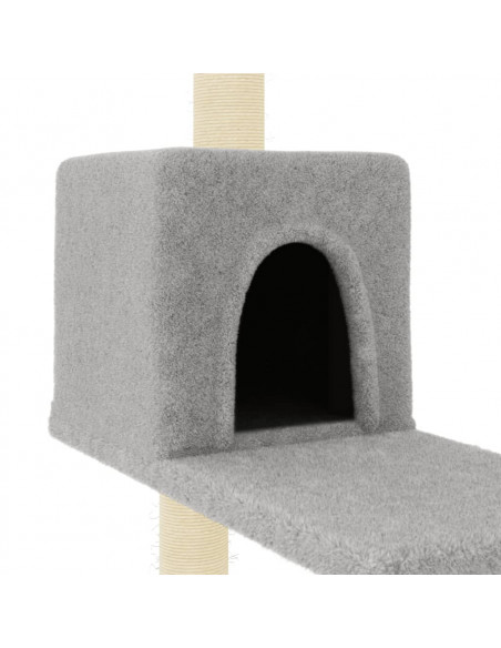 Albero per Gatti con Tiragraffi in Sisal Grigio Chiaro 95 cm