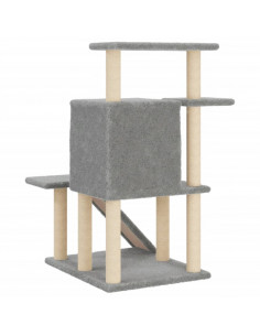 Albero per Gatti con Tiragraffi in Sisal Grigio Chiaro 97 cm