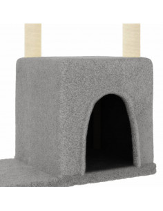 Albero per Gatti con Tiragraffi in Sisal Grigio Chiaro 97,5 cm