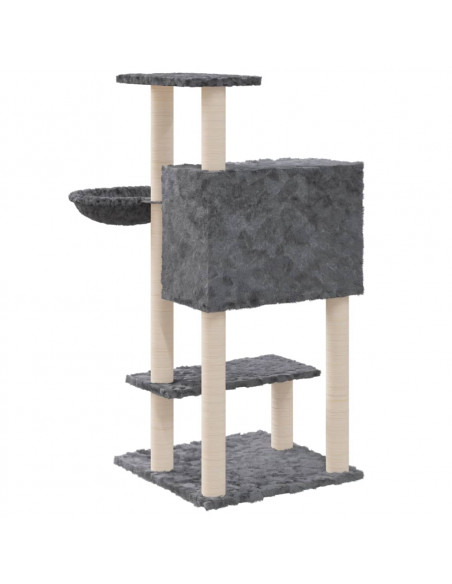 Albero per Gatti con Tiragraffi in Sisal Grigio Scuro 108,5 cm