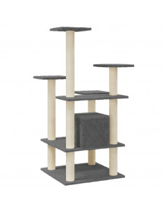 Albero per Gatti con Tiragraffi in Sisal Grigio Scuro 110 cm