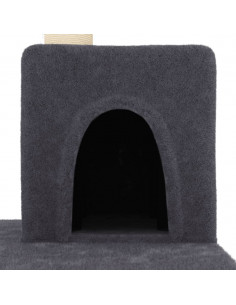 Albero per Gatti con Tiragraffi in Sisal Grigio Scuro 123 cm