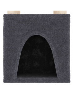 Albero per Gatti con Tiragraffi in Sisal Grigio Scuro 147 cm