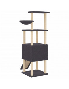 Albero per Gatti con Tiragraffi in Sisal Grigio Scuro 153 cm