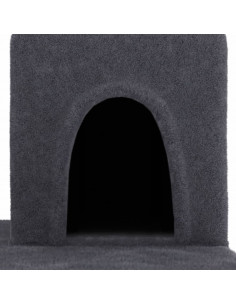 Albero per Gatti con Tiragraffi in Sisal Grigio Scuro 154 cm