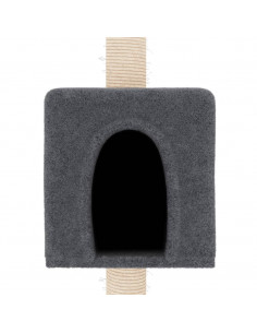 Albero per Gatti con Tiragraffi in Sisal Grigio Scuro 180 cm