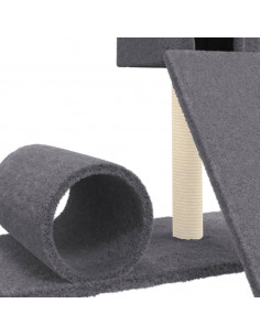 Albero per Gatti con Tiragraffi in Sisal Grigio Scuro 59 cm