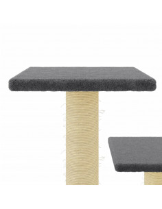 Albero per Gatti con Tiragraffi in Sisal Grigio Scuro 61 cm