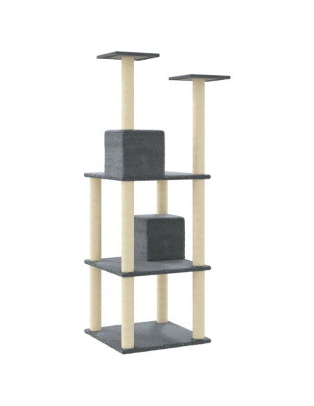Albero per Gatti con Tiragraffi in Sisal Grigio Scuro 71 cm
