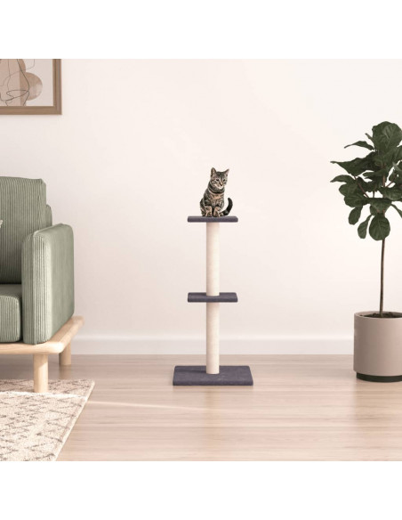 Albero per Gatti con Tiragraffi in Sisal Grigio Scuro 73 cm