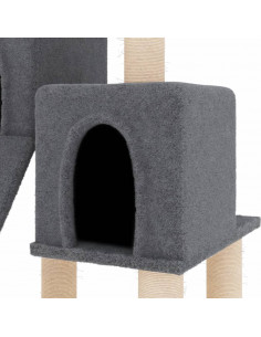 Albero per Gatti con Tiragraffi in Sisal Grigio Scuro 82 cm
