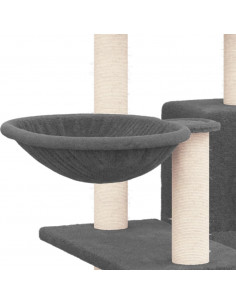Albero per Gatti con Tiragraffi in Sisal Grigio Scuro 82 cm