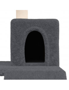 Albero per Gatti con Tiragraffi in Sisal Grigio Scuro 82 cm