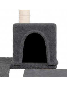 Albero per Gatti con Tiragraffi in Sisal Grigio Scuro 82 cm