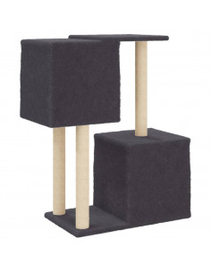 Albero per Gatti con Tiragraffi in Sisal Grigio Scuro 86 cm