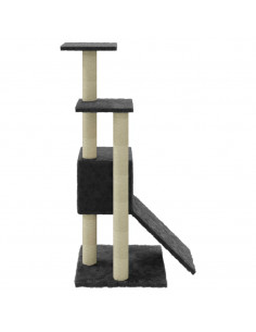 Albero per Gatti con Tiragraffi in Sisal Grigio Scuro 92 cm