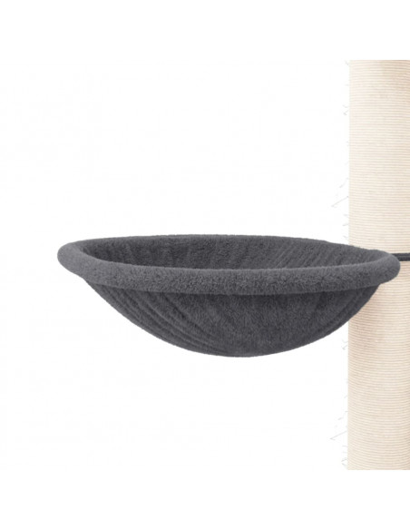 Albero per Gatti con Tiragraffi in Sisal Grigio Scuro 94 cm