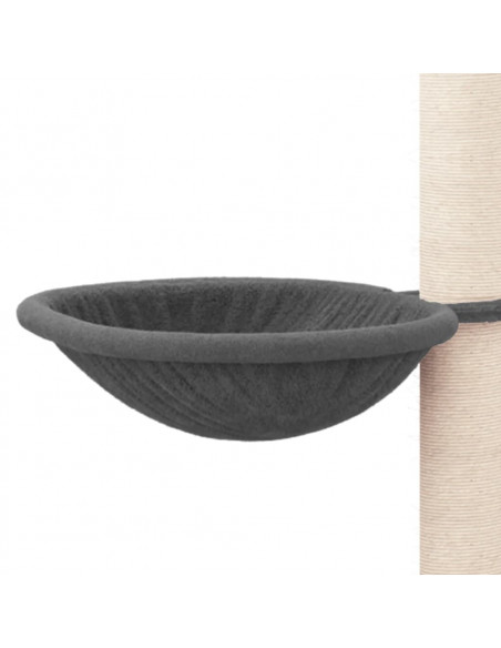 Albero per Gatti con Tiragraffi in Sisal Grigio Scuro 94,5 cm