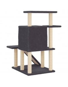 Albero per Gatti con Tiragraffi in Sisal Grigio Scuro 97 cm