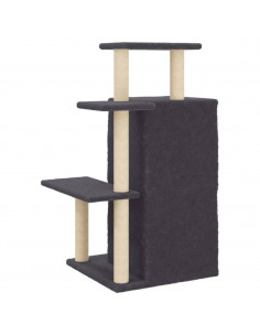 Albero per Gatti con Tiragraffi in Sisal Grigio Scuro 97 cm