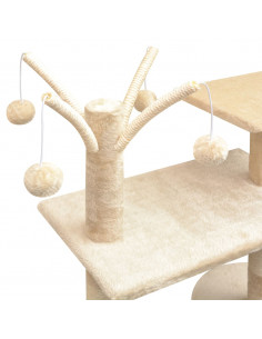 Albero per Gatti con Tiragraffi Sisal 125 cm Beige