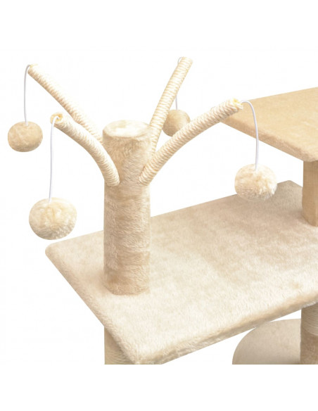 Albero per Gatti con Tiragraffi Sisal 125 cm Beige