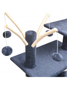 Albero per Gatti con Tiragraffi Sisal 125 cm Blu Scuro