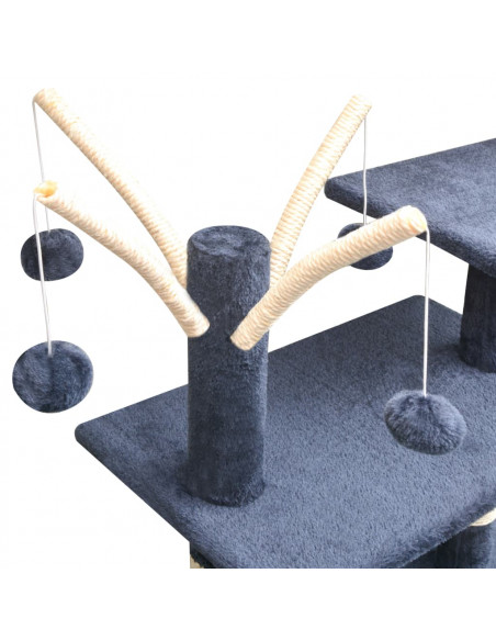 Albero per Gatti con Tiragraffi Sisal 125 cm Blu Scuro