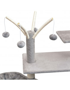 Albero per Gatti con Tiragraffi Sisal 125 cm Grigio