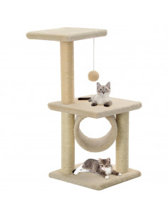 Albero per Gatti con Tiragraffi Sisal 65 cm Beige
