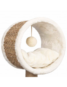 Albero per Gatti con Tunnel in Alto e Giocattolo 56cm in Giunco