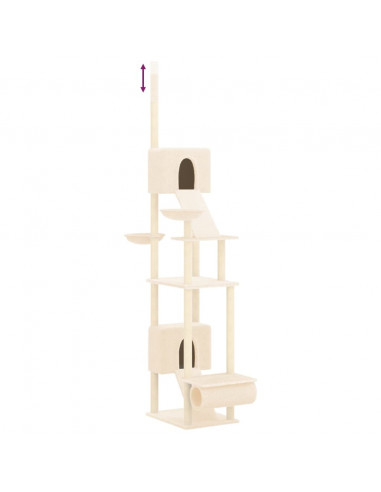 Albero per Gatti da Pavimento a Soffitto Crema 277-303 cm