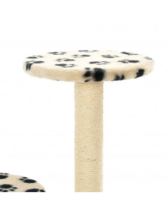 Albero per Gatti e Tiragraffi Sisal 60 cm Zampe Stampate Beige