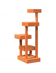 Albero per Gatti Marrone Cera 45,5x49x103 cm in Legno di Pino