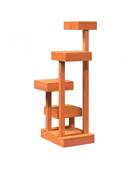 Albero per Gatti Marrone Cera 45,5x49x103 cm in Legno di Pino