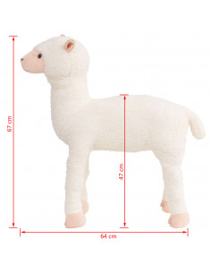 Alpaca in Peluche in Piedi Bianco XXL