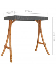 Altalena con Tetto Antracite Legno Ricurvo con Finitura Teak