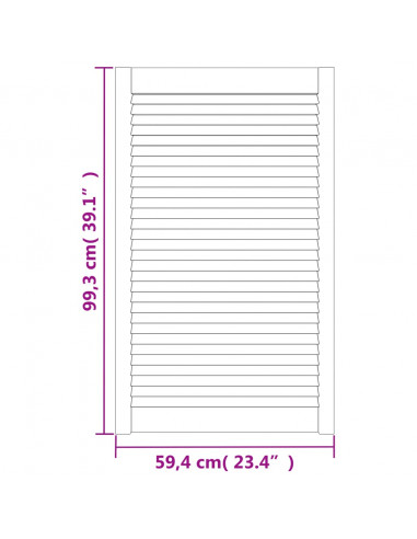 Anta a Lamelle Bianca 99,3x59,4 cm in Legno di Pino