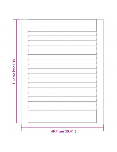 Anta con Design a Lamelle 61,5x49,4 cm in Legno di Pino