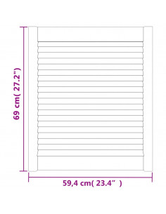 Anta con Design a Lamelle 69x59,4 cm in Legno di Pino