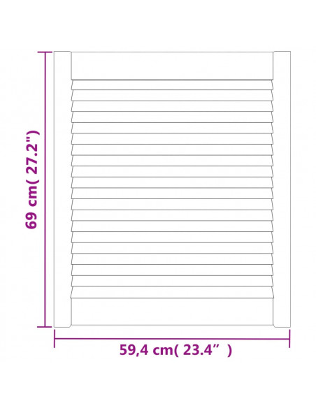 Anta con Design a Lamelle 69x59,4 cm in Legno di Pino