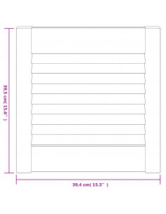Anta con Design a Lamelle Bianca 39,5x39,4 cm in Legno di Pino