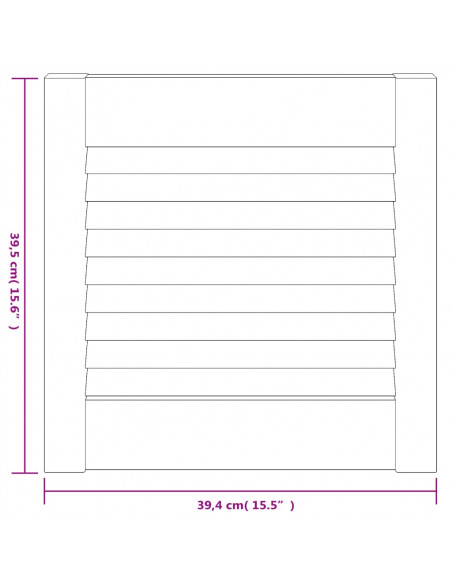 Anta con Design a Lamelle Bianca 39,5x39,4 cm in Legno di Pino