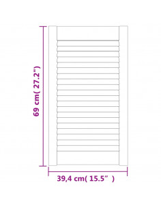 Ante a Lamelle 4 pz Bianche 69x39,4 cm in Legno di Pino